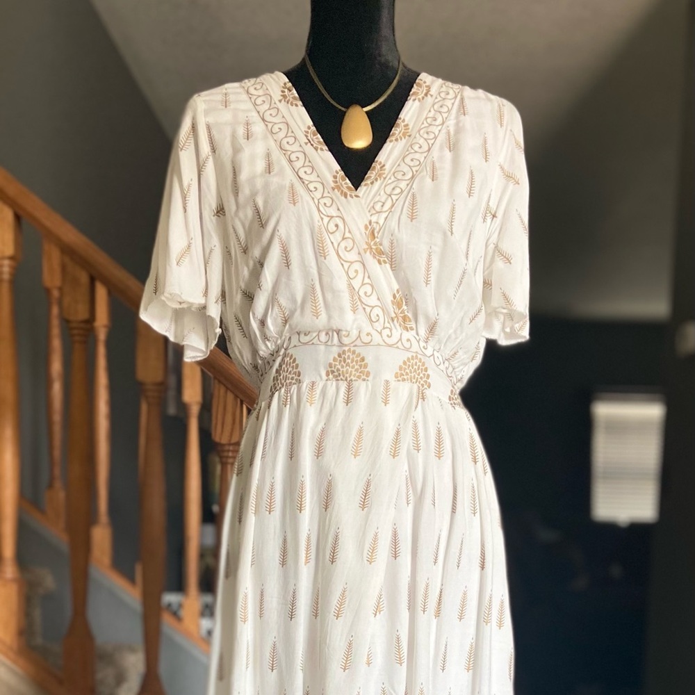 White and Gold, High-low Dress